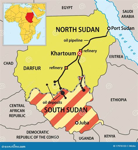 sudan karte afrika